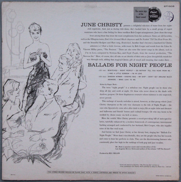 June Christy : Ballads For Night People (LP, Album)