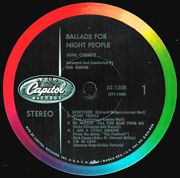 June Christy : Ballads For Night People (LP, Album)