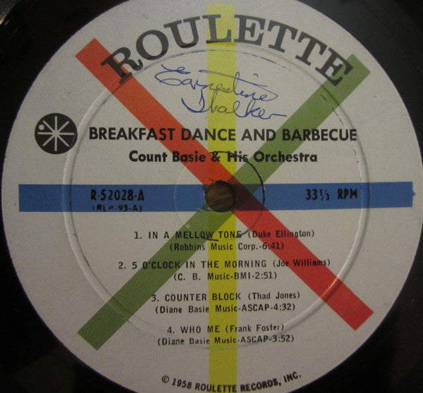 Count Basie Orchestra Featuring Joe Williams : Breakfast Dance And Barbecue (LP, Album, Mono)