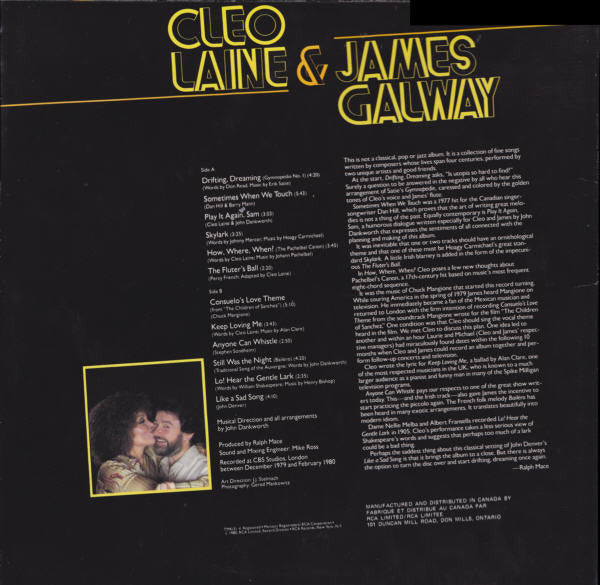 Cleo Laine & James Galway : Sometimes When We Touch (LP, Album)