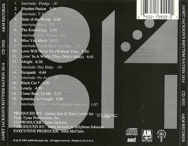 Janet Jackson : Rhythm Nation 1814 (CD, Album)