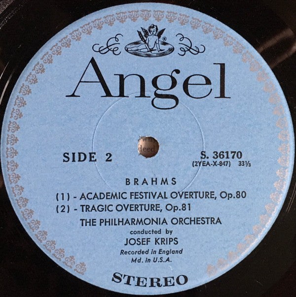 Johannes Brahms, Philharmonia Orchestra, Josef Krips : Variations On A Theme By Haydn / Academic Festival Overture / Tragic Overture (LP)
