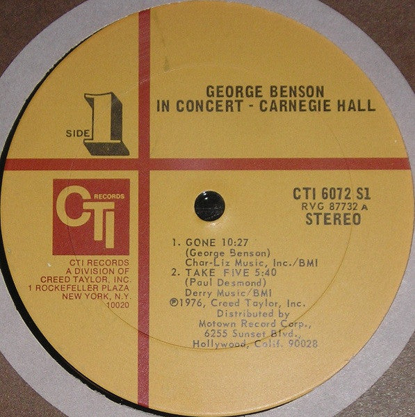 George Benson : In Concert - Carnegie Hall (LP, Album)