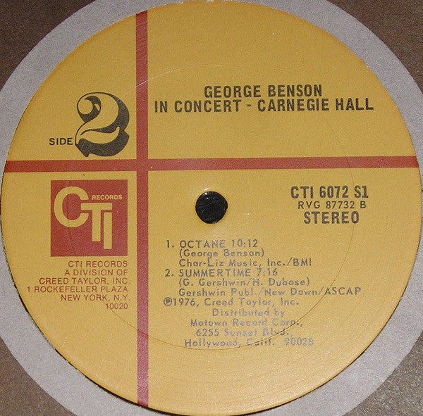 George Benson : In Concert - Carnegie Hall (LP, Album)