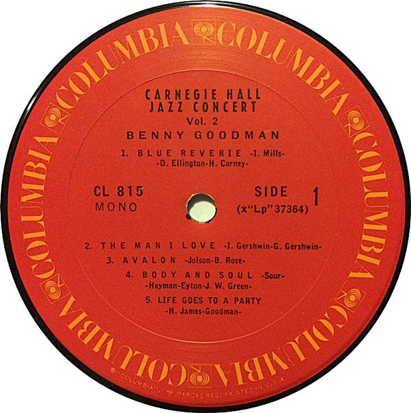 Benny Goodman : The Famous 1938 Carnegie Hall Jazz Concert - Volume 2 (LP, Mono, RE, RP)