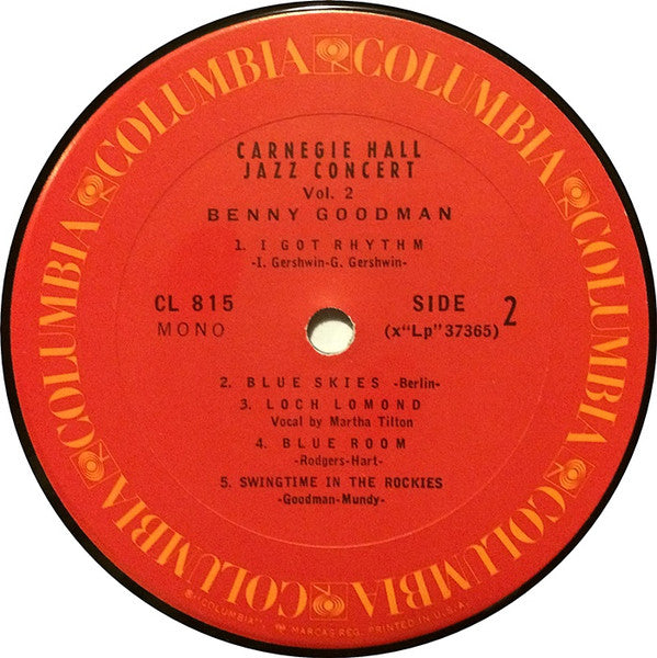 Benny Goodman : The Famous 1938 Carnegie Hall Jazz Concert - Volume 2 (LP, Mono, RE, RP)