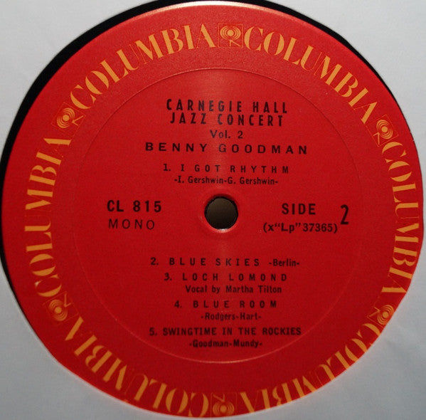 Benny Goodman : The Famous 1938 Carnegie Hall Jazz Concert - Volume 2 (LP, Mono, RE, RP)