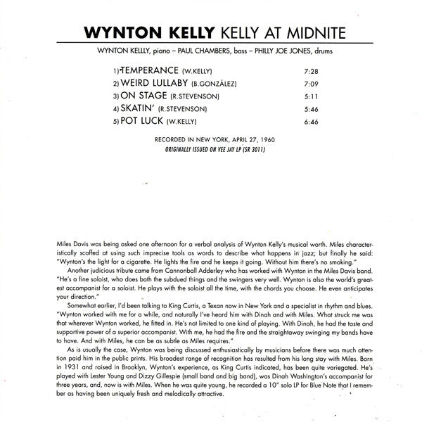 Wynton Kelly : Kelly At Midnite (CD, Album, RE, RM)