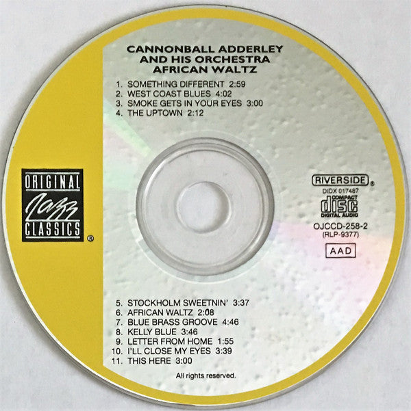 Cannonball Adderley And His Orchestra : African Waltz (CD, Album, RE, RM)