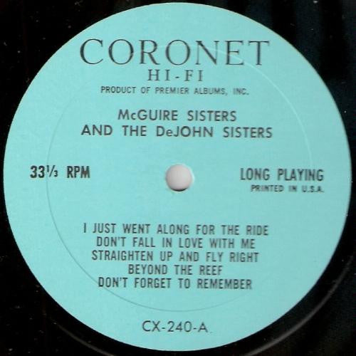 McGuire Sisters With De John Sisters : Starring The McGuire Sisters With The De John Sisters (LP, Album, Mono)