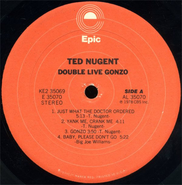 TED NUGENT DOUBLE on sale LIVE LP VINYL RECORD GONZO NEW SEALED