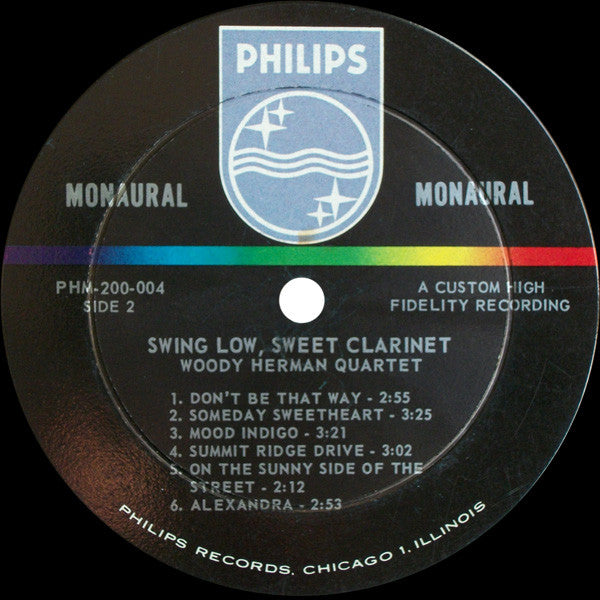 Woody Herman Quartet : Swing Low, Sweet Clarinet (LP, Album, Mono)