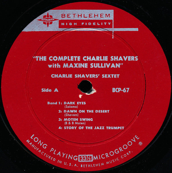 Charlie Shavers With Maxine Sullivan : The Complete Charlie Shavers With Maxine Sullivan (LP, Album, Mono)