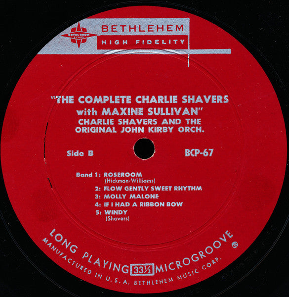 Charlie Shavers With Maxine Sullivan : The Complete Charlie Shavers With Maxine Sullivan (LP, Album, Mono)