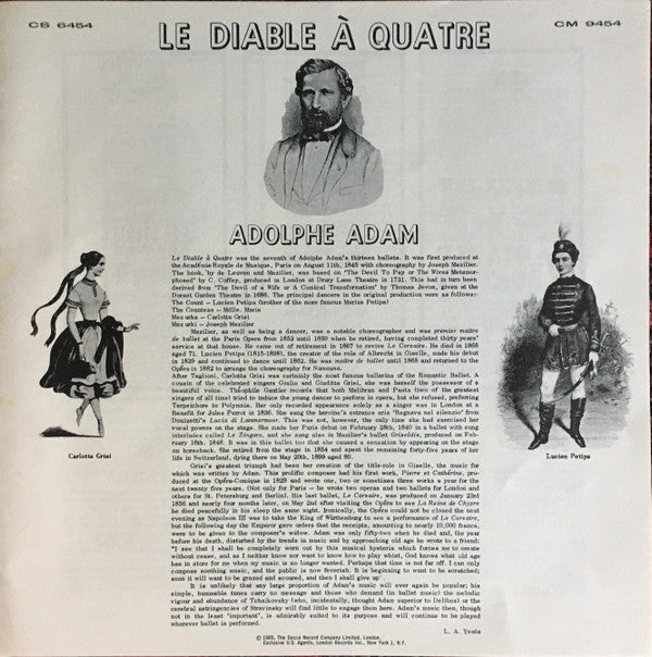 Adolphe C. Adam ,  The London Symphony Orchestra Conducted By Richard Bonynge : Le Diable A Quatre (LP, Album + Box)