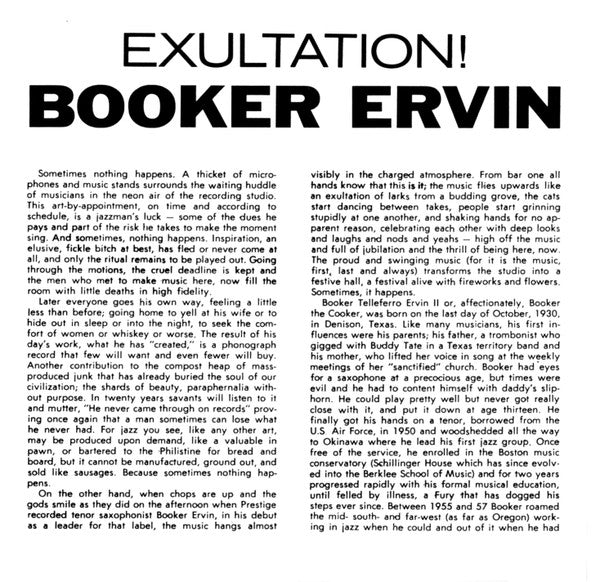 Booker Ervin : Exultation! (CD, Album, RE, RM)