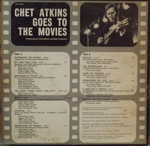 Chet Atkins : Chet Atkins Goes To The Movies (LP, Album)