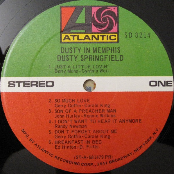 Dusty Springfield : Dusty In Memphis (LP, Album, PR )