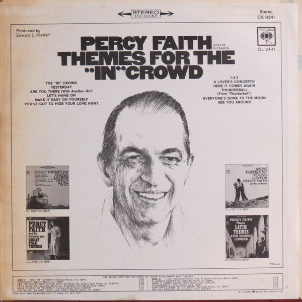 Percy Faith & His Orchestra : Themes For The "In" Crowd (LP, Album)