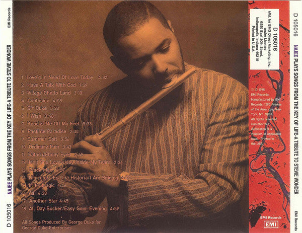 Najee : Plays The Songs From The Key Of Life (A Tribute To Stevie Wonder) (CD, Album, Club)