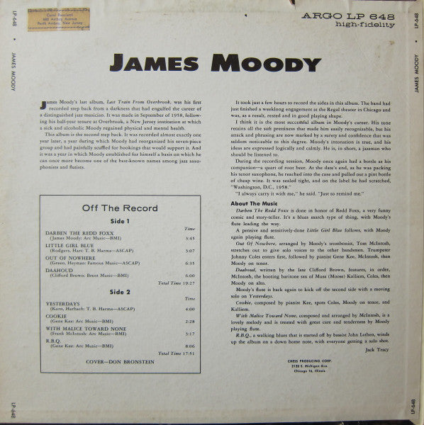 James Moody : James Moody (LP, Album, Mono)