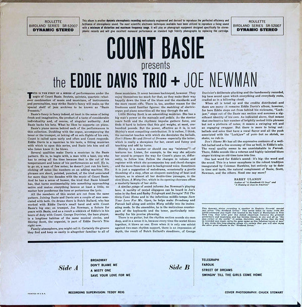 Count Basie Presents Eddie "Lockjaw" Davis Trio + Joe Newman : Count Basie Presents Eddie Davis Trio Plus Joe Newman (LP, Album)