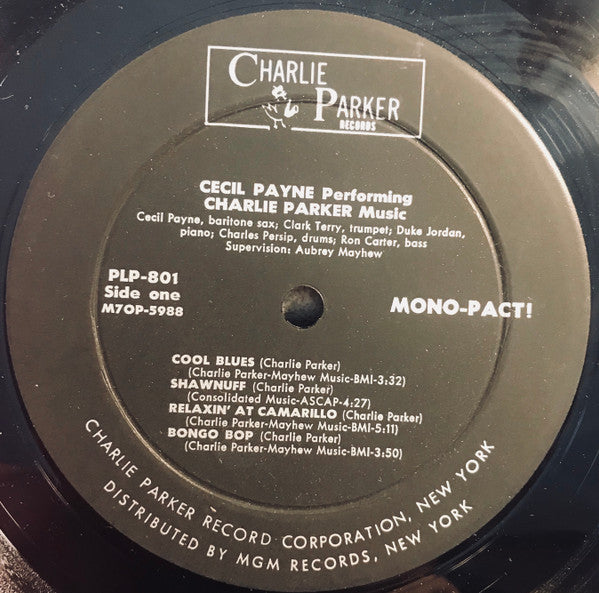 Cecil Payne : Performing Charlie Parker Music (LP, Album, Mono)