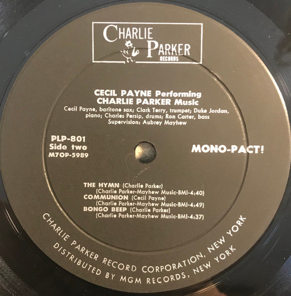 Cecil Payne : Performing Charlie Parker Music (LP, Album, Mono)