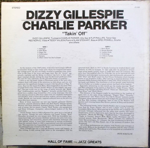 Dizzy Gillespie, Charlie Parker : Takin' Off (LP, Comp)