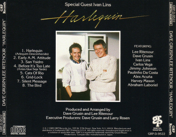 Dave Grusin / Lee Ritenour : Harlequin (CD, Album)