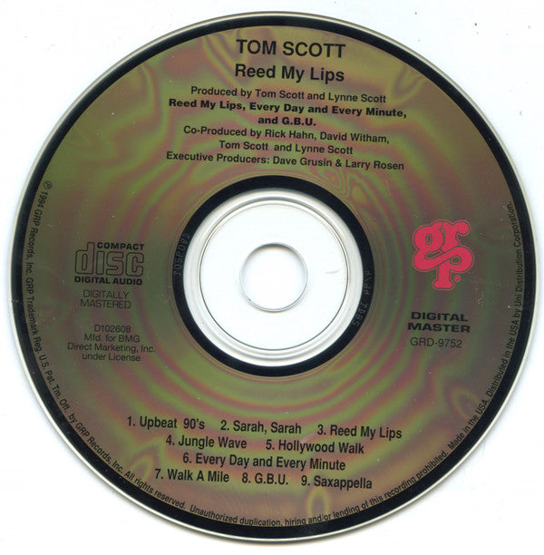 Tom Scott : Reed My Lips (CD, Album, Club)