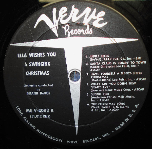 Ella Fitzgerald : Ella Wishes You A Swinging Christmas (LP, Album, Mono)