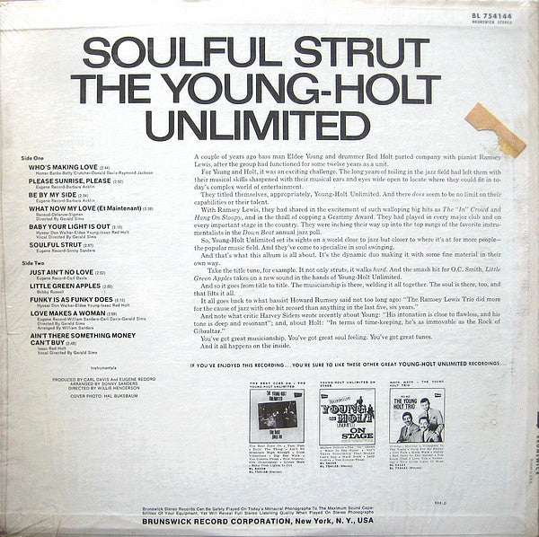 Young Holt Unlimited : Soulful Strut (LP, Album, Pin)