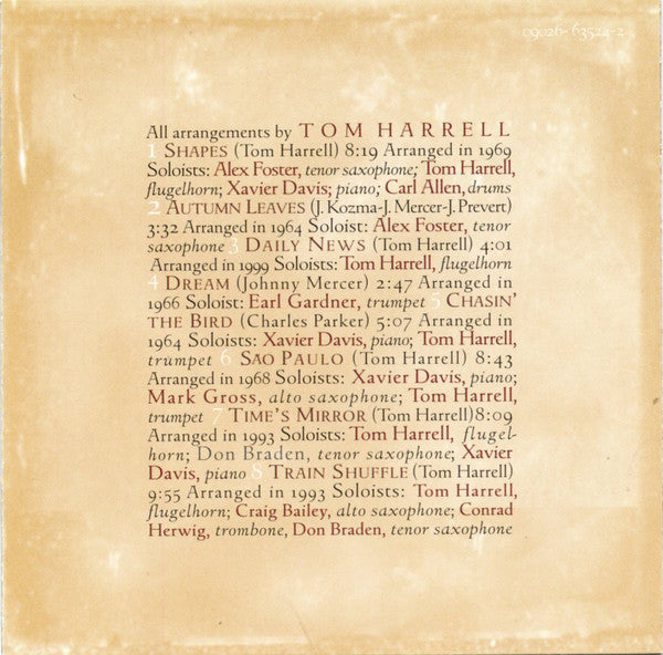 Tom Harrell : Time's Mirror (CD, Album)