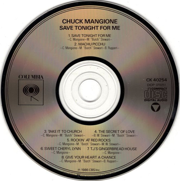 Chuck Mangione : Save Tonight For Me (CD, Album)