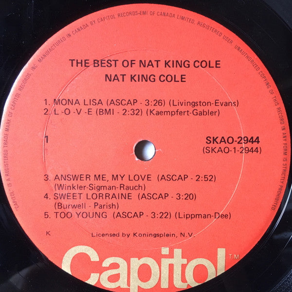 Nat King Cole : The Best Of Nat King Cole (LP, Comp, RE, Uni)