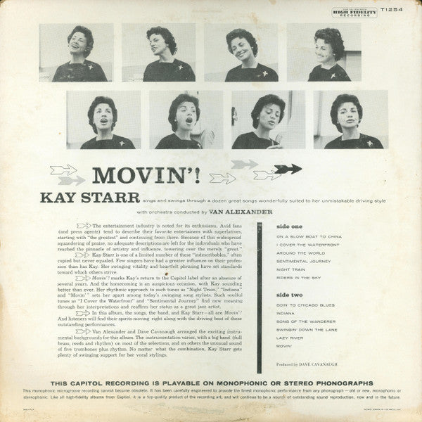 Kay Starr : Movin'! (LP, Album, Mono)