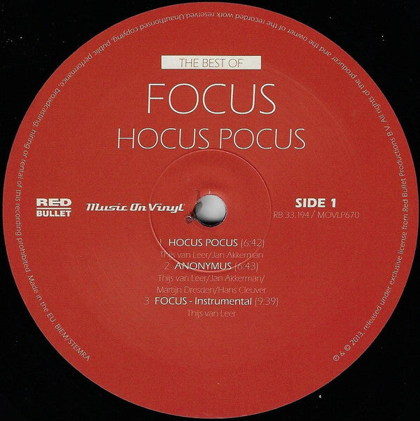 Focus (2) : Hocus Pocus - The Best Of Focus (2xLP, Comp, RE, RM, 180)