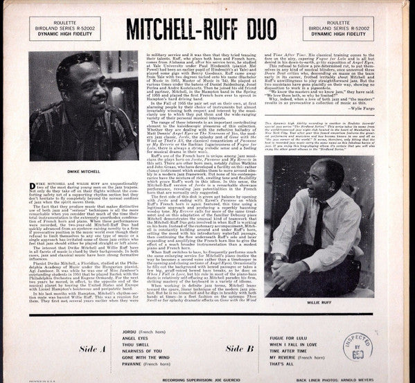 The Mitchell-Ruff Duo : Appearing Nightly (LP)