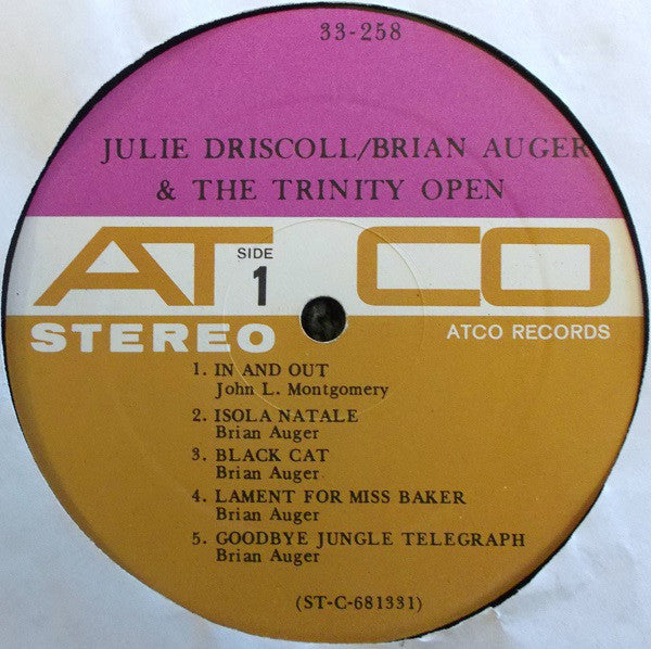 Julie Driscoll, Brian Auger & The Trinity : Open (LP, Album)