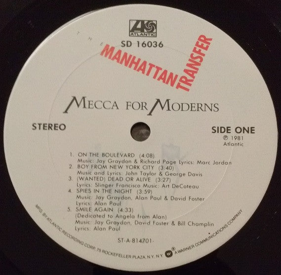 The Manhattan Transfer : Mecca For Moderns (LP, Album, Club)