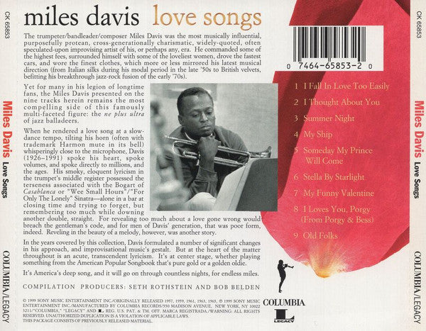 Miles Davis : Love Songs (CD, Advance, Comp)