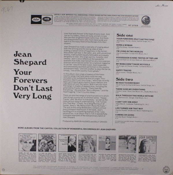 Jean Shepard : Your Forevers Don't Last Very Long (LP)