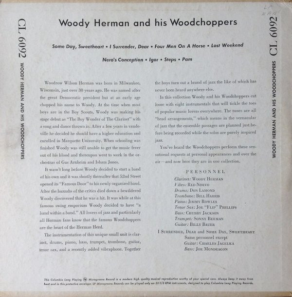 Woody Herman And His Woodchoppers : Woody Herman And His Woodchoppers (10", Album)