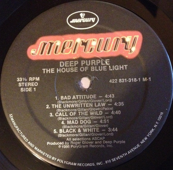 Deep Purple : The House Of Blue Light (LP, Album, 53-)