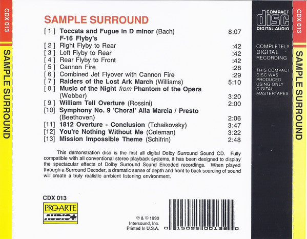 Various : Sample Surround (CD, Comp, Smplr, Multichannel)