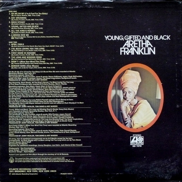 Aretha Franklin : Young, Gifted And Black (LP, Album, PR )