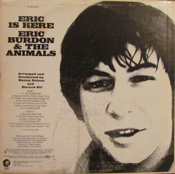 Eric Burdon & The Animals : Eric Is Here (LP, Album, Mono, MGM)