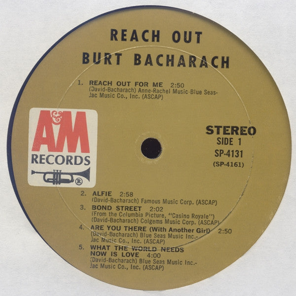 Burt Bacharach : Reach Out (LP, Album, Mon)