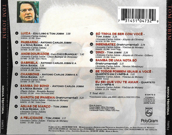 Antonio Carlos Jobim : Minha História (CD, Comp)